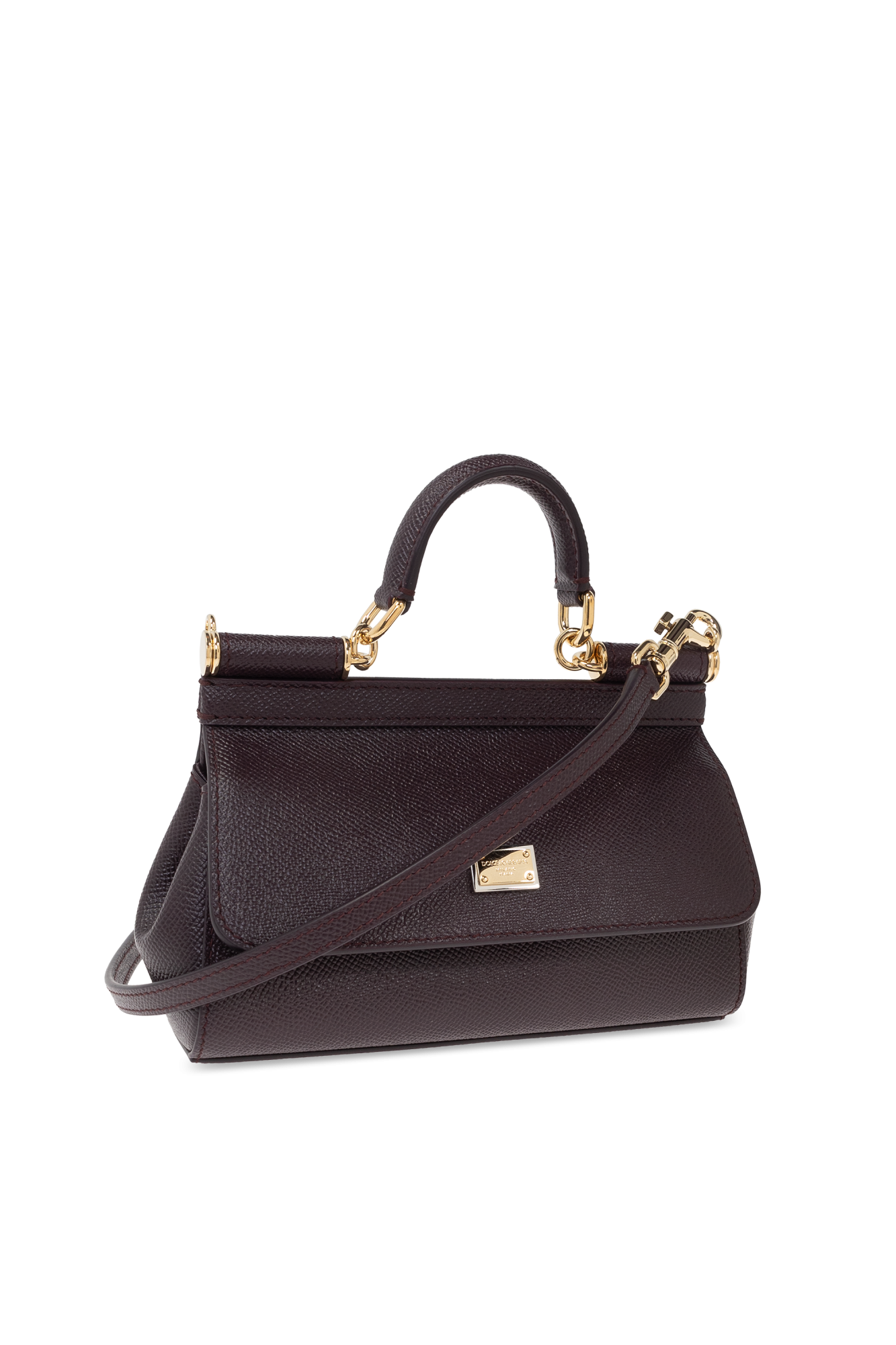 DOLCE & GABBANA ◆ Small Sicily handbag Polished calfskin Sicily crossbody bag with rose print in